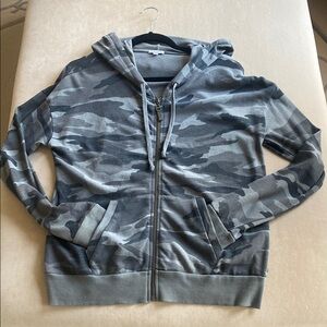 Splendid Camouflage Zip-Up Hoodie
